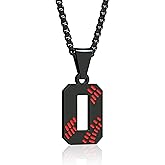 Aiyo Fashion Inspiration Baseball Necklaces Baseball Jersey Number 0-99 Necklace Stainless Steel Baseball Chain Number Pendant Necklace Baseball Team Jewelry Gift for Boys girls