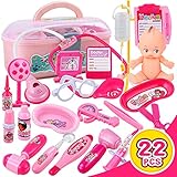 Elf Star Pretend Doctor Play Kit Gift for Kids - Girls, Boys Medical Dr Role Playing, with Assorted Dr's Tools Accessories for Preschool, Kindergarten Children's Learning Playsets