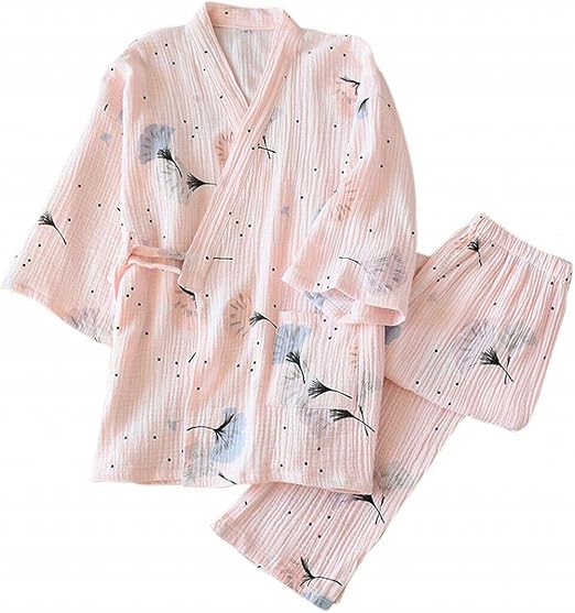 Amazon Plus Nao プラスナオ 甚平 上下セット じんべえ 作務衣 レディース 女性 婦人服 大人用 和装 部屋着 寝巻 ルームウェア パジャマ かわいい ピンク L 甚平 通販