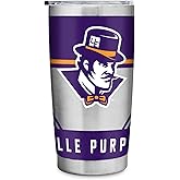 Rico Industries NCAA Evansville Purple Aces Standard 20oz Stainless Steel Tumbler with Lid - Great For Coffee, Tea, Water or Cocktails