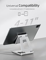 Nulaxy Dual Foldable Tablet Stand Adjustable Desktop Holder Silver view 3