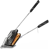 AnNafi&reg; Sandwich Maker Stovetop, Sandwich Press Grill For Gas Stove, Non Stick Hand Bread Toaster Stove Top Pan For Hot &amp; Crisp Grilled Cheese Sandwiches &amp; Cubano, Easy to Use Cast Iron Flying Saucer For Outside Campfire .