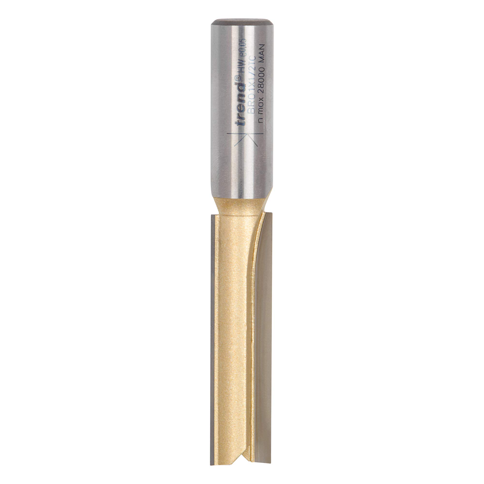 Trend Straight Two Flute Worktop Router Cutter, 1/2 Inch Shank, 12.7mm Cut Diameter & 50.8mm Cut Length, Tungsten Carbide Tipped, BR01X1/2TC — image 1