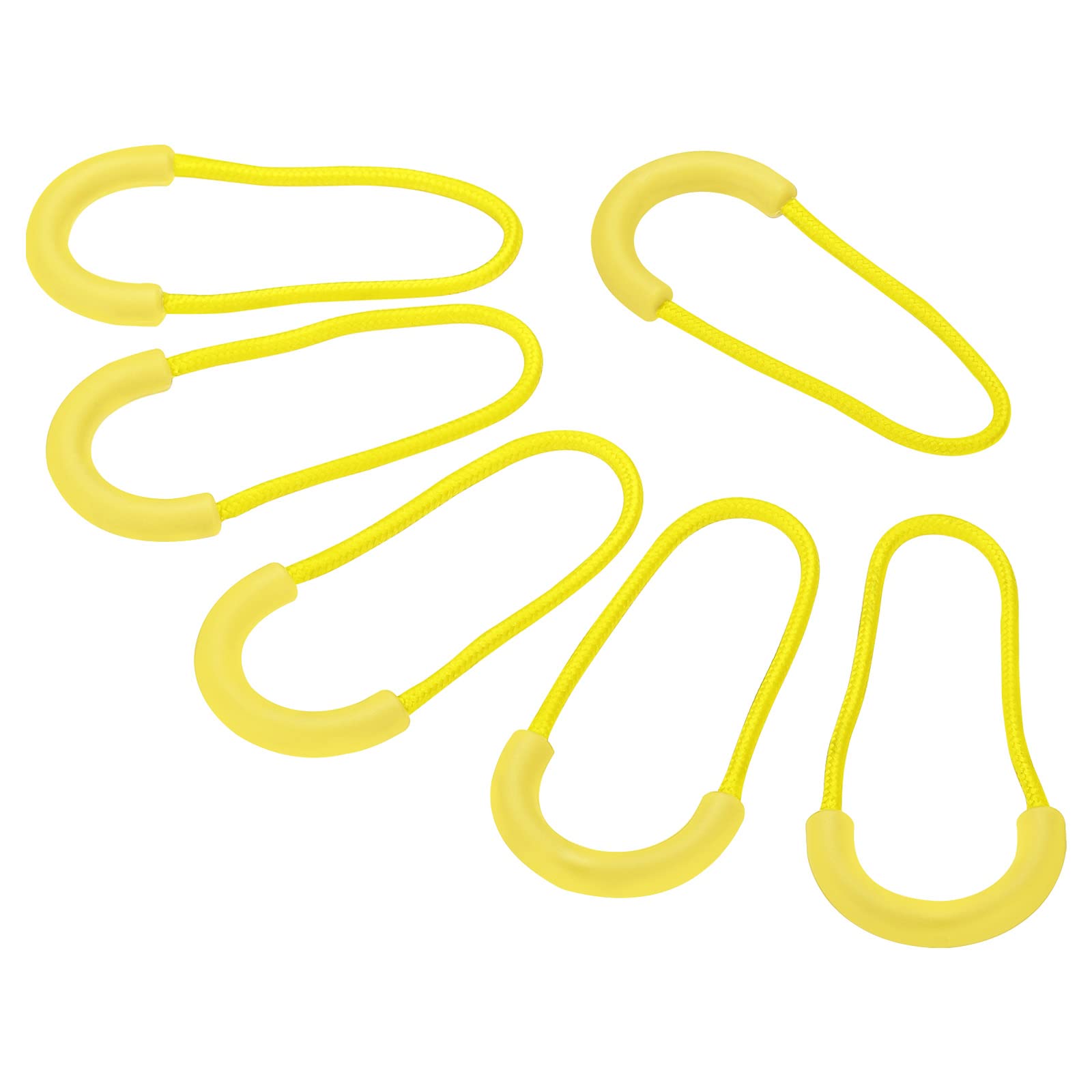 PATIKIL Zipper Pulls Replacement, 15 Pack Extension Cord Handle Plastic U-Shape Tab Tag Extender for Luggage Backpacks, Jackets, Handbags Yellow