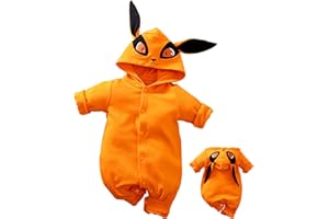 IURNXB Cute baby Cotton Romper with Adorable Orange Hooded for Babies Romper