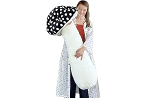 Hofun4U Mushroom Plush Pillow - 51 inch Mushroom Shaped Stuffed Long Pillow - Mushroom Stuffed Pillow - Christmas Birthday Sofa Home Decoration (Black)