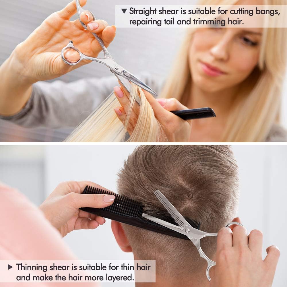 Professional Hair Cutting Scissors Set 11Pcs Haircut Scissors Thinning Shears Multi-Use Haircut Kit Hairdressing Scissors Hair Cutting Shears for Barber Salon Home Hair Shears for Women Men: Home Improvement