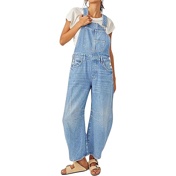 Amazon.com: loveimgs Women Y2k Baggy Barrel Jeans Overalls Wide