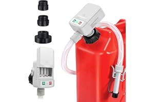 KOULATE Battery-Powered Fuel Transfer Pump - No Spill Portable Siphon with 3 Adapters & Auto Shut-Off for Gas/Diesel/Kerosene/Water (3.2 Gallons Per Min,12LPM) (Gray)