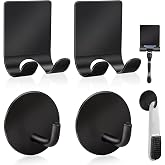 Diesisa Razor Holder 304 Stainless Steel for Shower + Adhesive Sticky Heavy Duty Waterproof Wall Hooks, Premium for Hanging Towels, Coat, hat (2+2 Pack) - Black