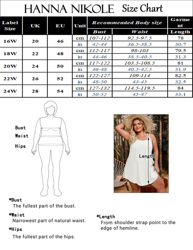 Hanna Nikole Bikini Cover Ups for Women Plus Size Hollow Out Swimsuit Cover Ups Beach Coverups Spaghetti Strap Beach Dress with Pockets Black