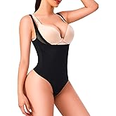 HMQ Thong Shapewear Bodysuit for Women Tummy Control Open Bust Body Shaper Slimmer Shaping Thong Underwear
