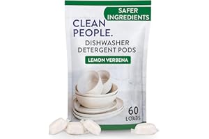 Clean People All Natural Dishwasher Pods - Cuts Grease & Rinses Sparkling Clean - Residue-Free - Phosphate Free Dishwashing P