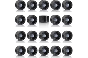 Magnakoys Black 13-425 Phenolic Cone Lined Continuous Thread Closure Caps for Vials (13-425, Black, 20)