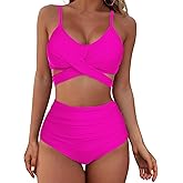 American Trends Womens High Waisted Bikini Swimsuits Push Up Bikini Sets Sexy Bathing Suits Two Piece Swimsuit