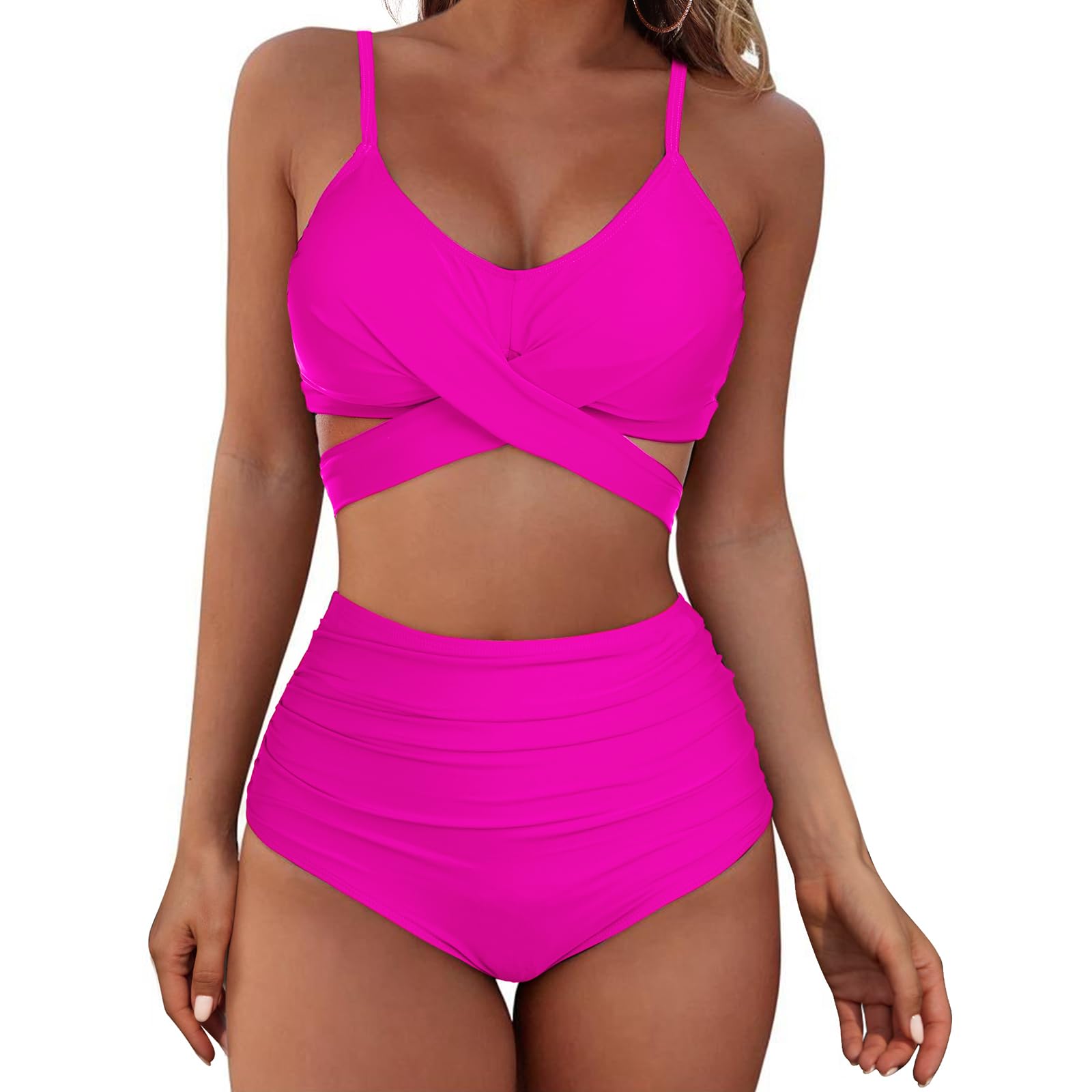 Blooming Jelly Womens High Waisted Bikini Set Gold Metal - View #4