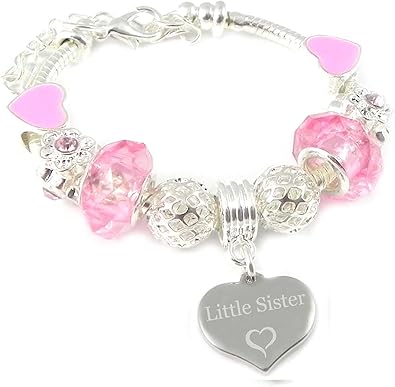 Little hermana rosa para pulsera para mujer tipo Pandora caja de regalo: Amazon.es: Joyería