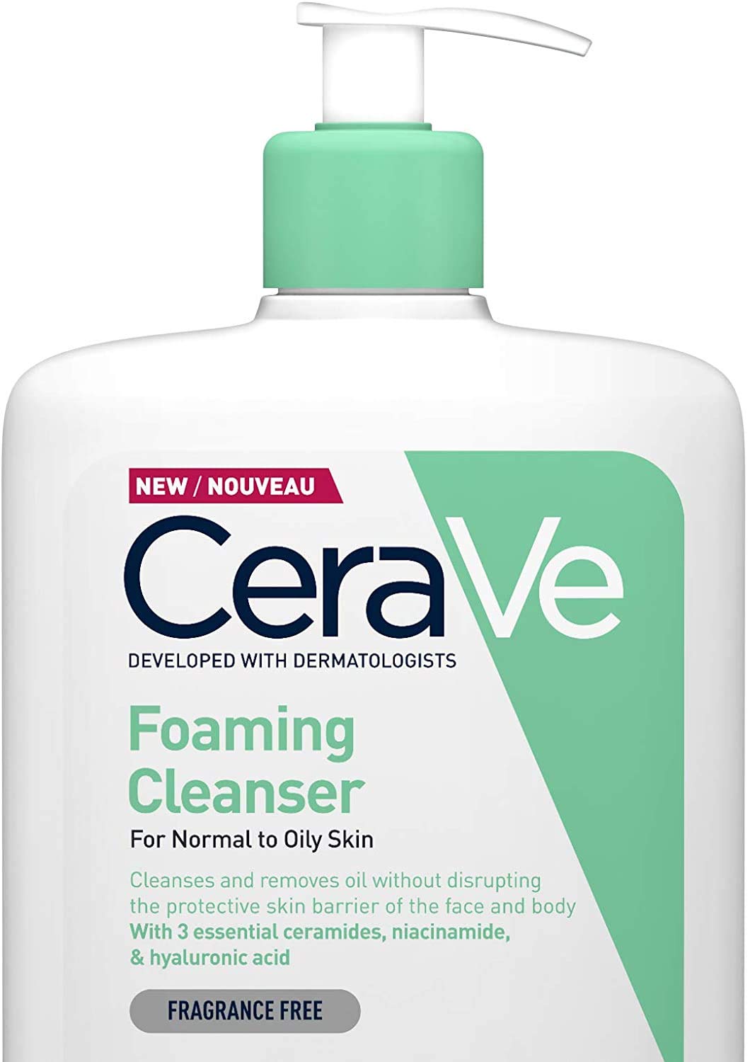 CeraVe Foaming Cleanser 1L/35oz Familysized Face, Body & Hand Wash