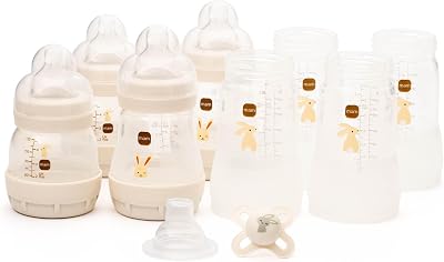 MAM Easy Start Anti-Colic Bottle Starter Set 4x Bottles Soother Self-Sterilising