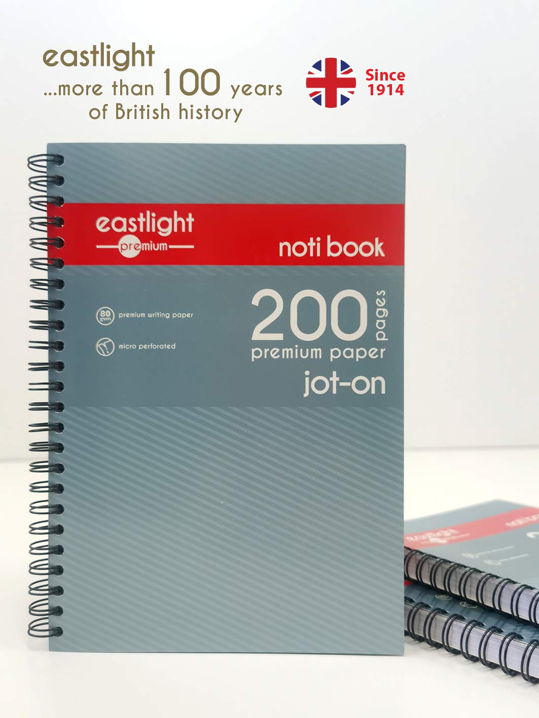 Eastlight A5 Jot-On Notebook Wirebound, Ruled & Perforated, 200 pages, Pack of 3