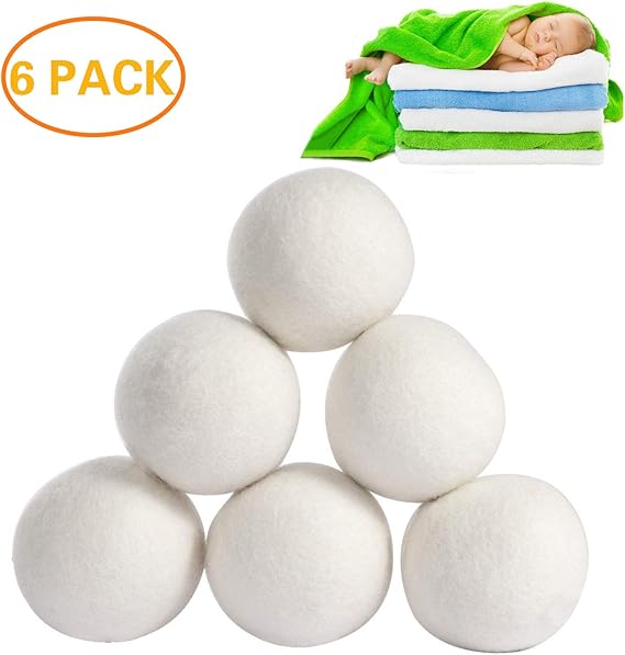 CETECK Wool Dryer Balls, 100 Organic Tumble Dryer Balls Reusable Pack