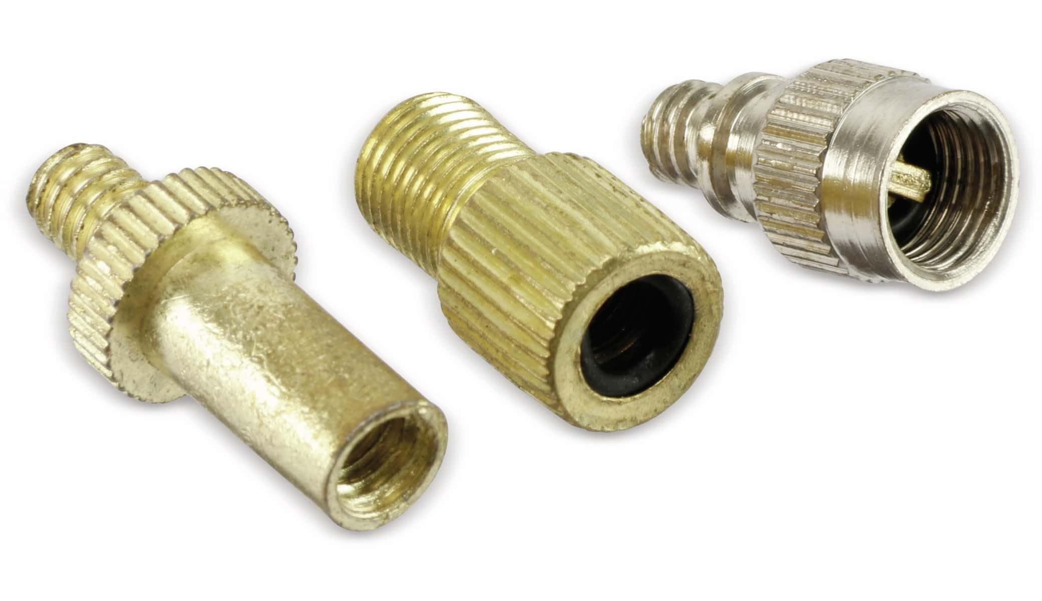 PHILIPS Dunlop Set of 3 Universal Fit Bicycle Valve Adapter, Gold, Metal, 8.5 millimeters