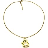 Elegant Cat Pendant Necklace, 18K PVD Gold Plated Stainless Steel, 45cm Chain with 5cm Extension