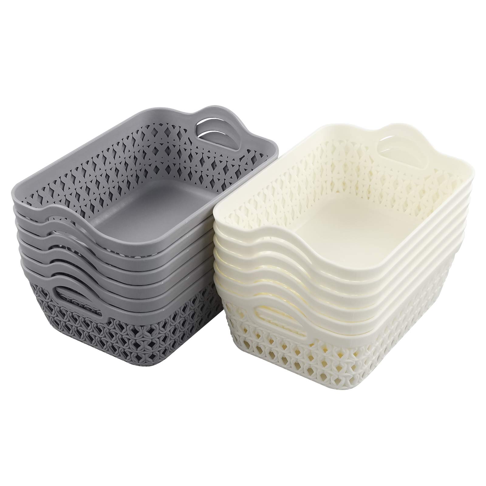 Bblina Mini Plastic Basket Tray, Desktop Storage Basket Set of 12