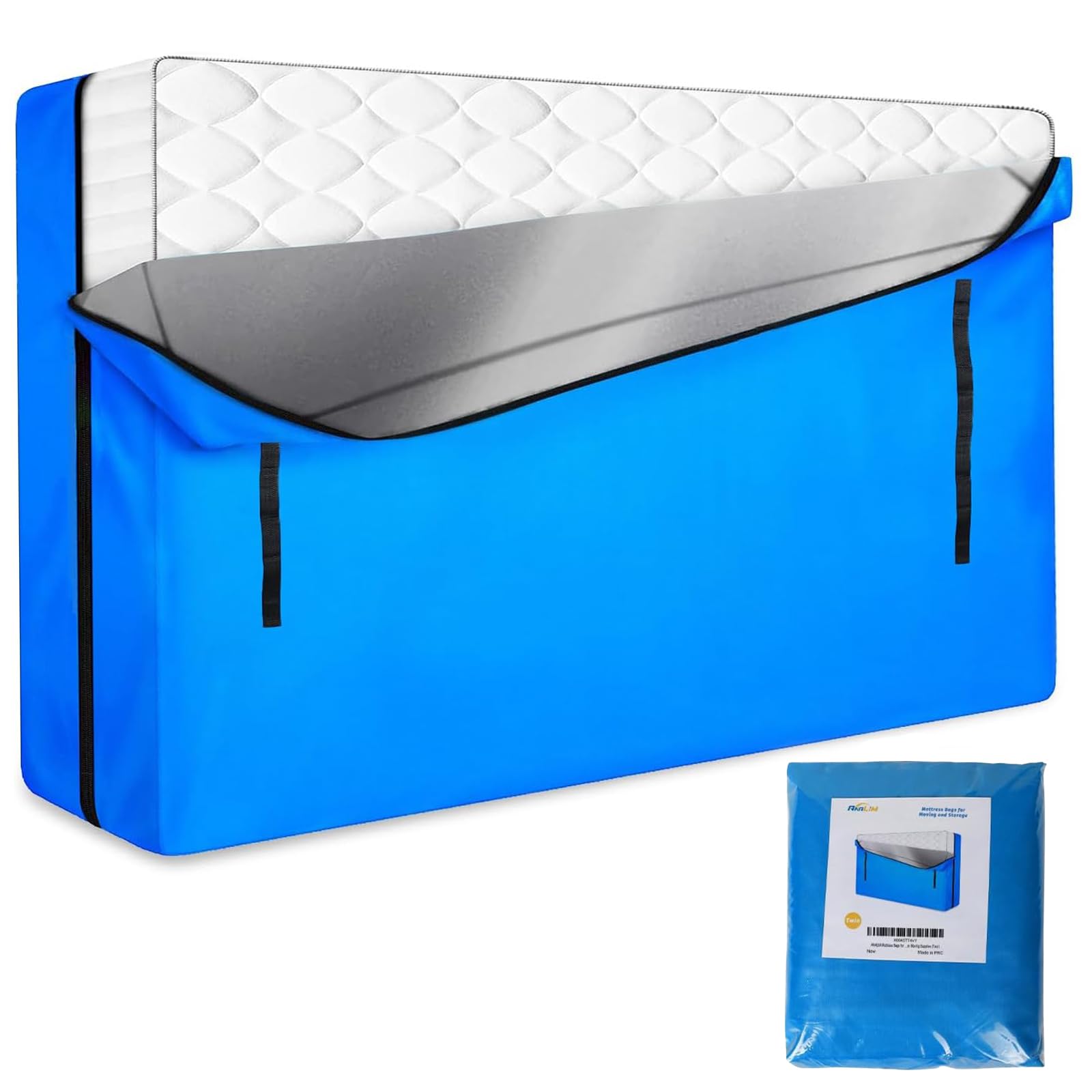 Photo 1 of ANALIM Mattress Bags for Moving and Storage, Zippered Mattress Storage Bag with 8 Strong Carrying Handles, Cover Moving Supplies Reusable Mattress Protector (Twin)