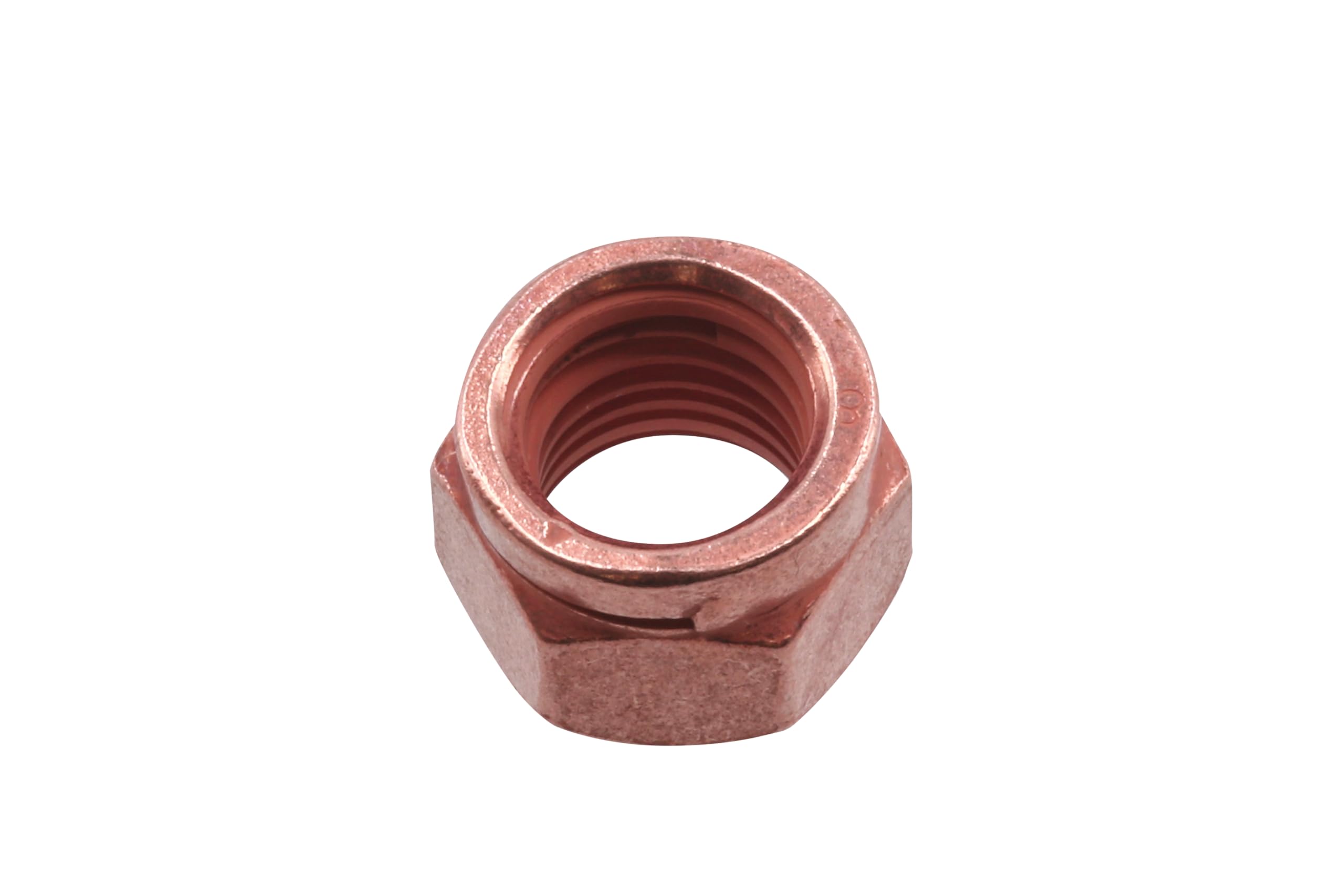 Connect 30738 Copper Flashed Nut Slotted Lock M10 x 1.5 x 14mm Hex 5pc, Brown