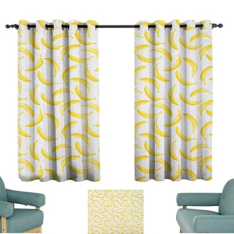 Amazon Com Paradisedecor Yellow And White Blackout Curtains