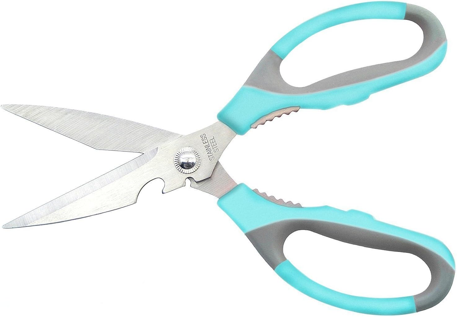 Kitchen Aid Shears -Set Heavy Duty Best Multi-Purpose Utility Scissors for Chicken, Poultry, Fish, Meat, Vegetables, Herbs, and BBQ's Daily Use Around The House (Green)