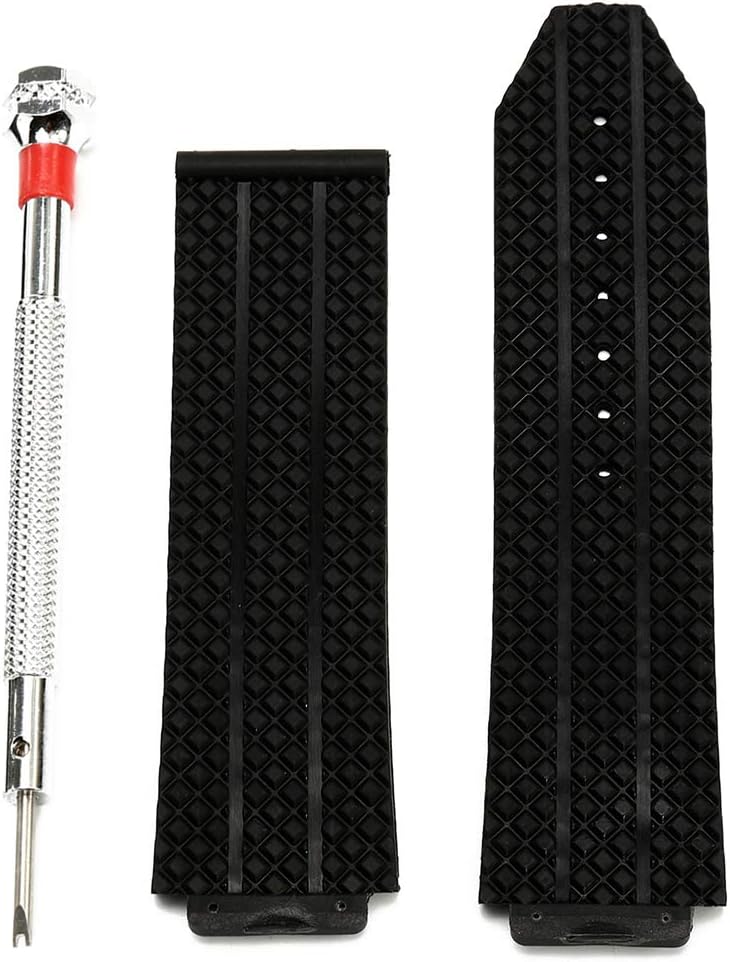 EUdinghaonuo 24mm Silicone Strap No Buckle Watch Band with Screwdriver for Hublot Replacement Watchband