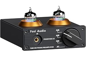 Fosi Audio Box X2 Phono Preamp for Turntable Preamplifier MM Phonograph Preamplifier with Gain Gear Mini Stereo Audio Hi-Fi P