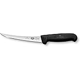 Victorinox Swiss Army Fibrox Pro Curved Boning Knife, Flexible Blade, 6-Inch, Black