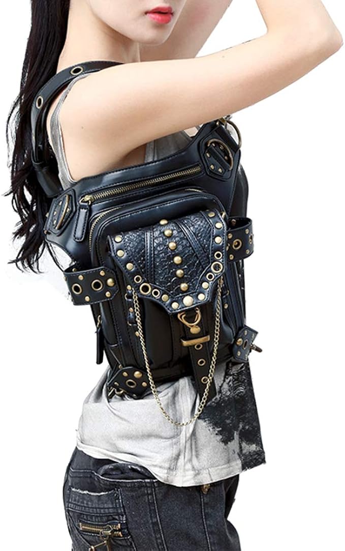 Chikencall® Gothic Steampunk Gürteltasche – Tactical Hip Bag Für Sport, Reisen, Radfahren