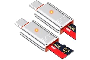 Micro SD Card Reader 2Pack, USB C to Micro SD Card Adapter Slot, Memory Card Reader for Micro SD/TF for iPhone 17 16 15, iPad
