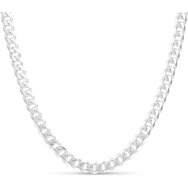 Amazon.com: KEZEF Solid 925 Silver Curb Chain Necklace for