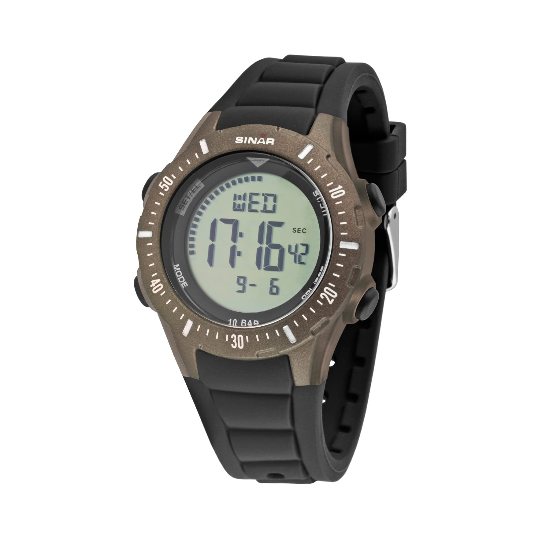 Sinar Jugenduhr Digital Black/Olive 10 XR 12 – 5
