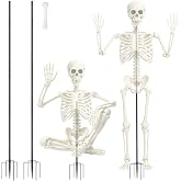 Skeleton Stand for Halloween Adjustable Skeleton Statue Stand Outdoor(2Set) | Adjustable Metal Skeleton Stand for Standing Sitting Poses, Skeleton Not Included