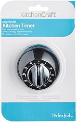 KitchenCraft Mechanical Kitchen Timer 1 Hour Soft Touch Chrome Finish view 4