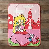 Franco Super Mario Girl Princess Peach Gaming Kids Bedding Super Soft Plush Throw Blanket, 46 in x 60 in, (Officially Licensed Product)