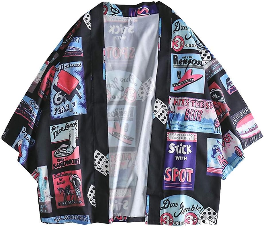 Men's Japanese Kimono Cardigan - Vintage Autumn Harajuku Style Floral Loose Jacket