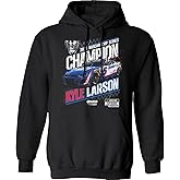Checkered Flag Sports Kyle Larson 2025 NASCAR 2X Championship Hoodie Outerwear Sweatshirt Black