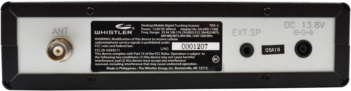 Whistler TRX-2 Desktop Digital Scanner