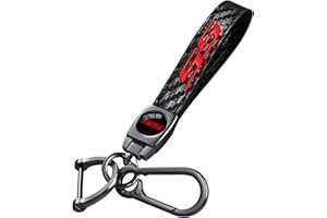 Annloysky Carbon Fiber Leather Metal Car Key Chain Keyring Accessories Compatible with Chevy Camaro SS Cars Accessories