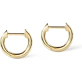 Ana Luisa Huggie Hoop Earrings - Minimal Single & Stacked Double Hoop Styles for Women - 14K Gold Plated, Silver Rhodium & Two-Tone - Hypoallergenic, Water-Resistant, Tarnish-Free