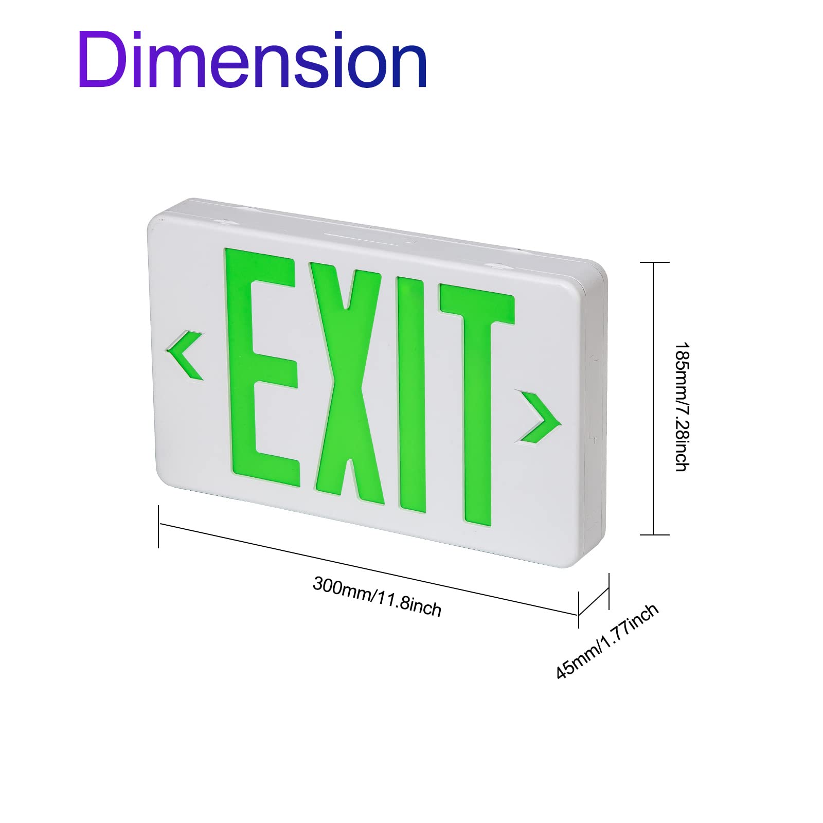 6 Pack UL 924 LED Emergency Exit Sign & Light Combo - Battery Backup, 90 Min Runtime, Hardwired 120/277V, White