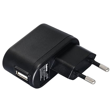 Hama USB Ladegerät für die Steckdose, 5V/1A, ideal für z. B. Apple TV 4 Siri Remote, MP3-Player und andere USB Geräte, schwar