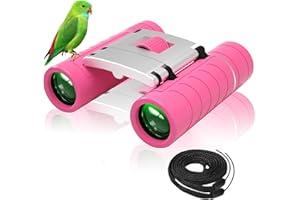 AKJBL Binoculars for 10x22 Compact Mini Pocket High Powered Binoculars, Waterproof Small Binoculars for Bird Watching, Hunting, Traveling, Sightseeing, Concert.Pink